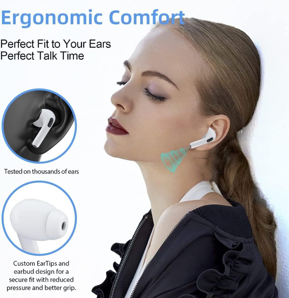 Bluetooth Earbuds, Wireless Earbud with Touch Control, Noise Cancelling, Built-in Microphone, and Charging case, Compatible for Android/iOS