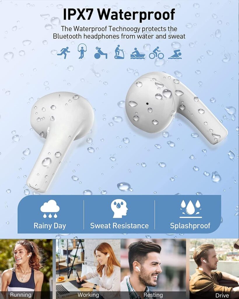 iPhone Headphones (3rd Generation) 2023 Latest Version Wireless Bluetooth Earbuds with USB-C Fast Charging Case, Running/Fitness (Touch Control,Sweat and Water Resistant) 100% Up to 25+ Hours of Use