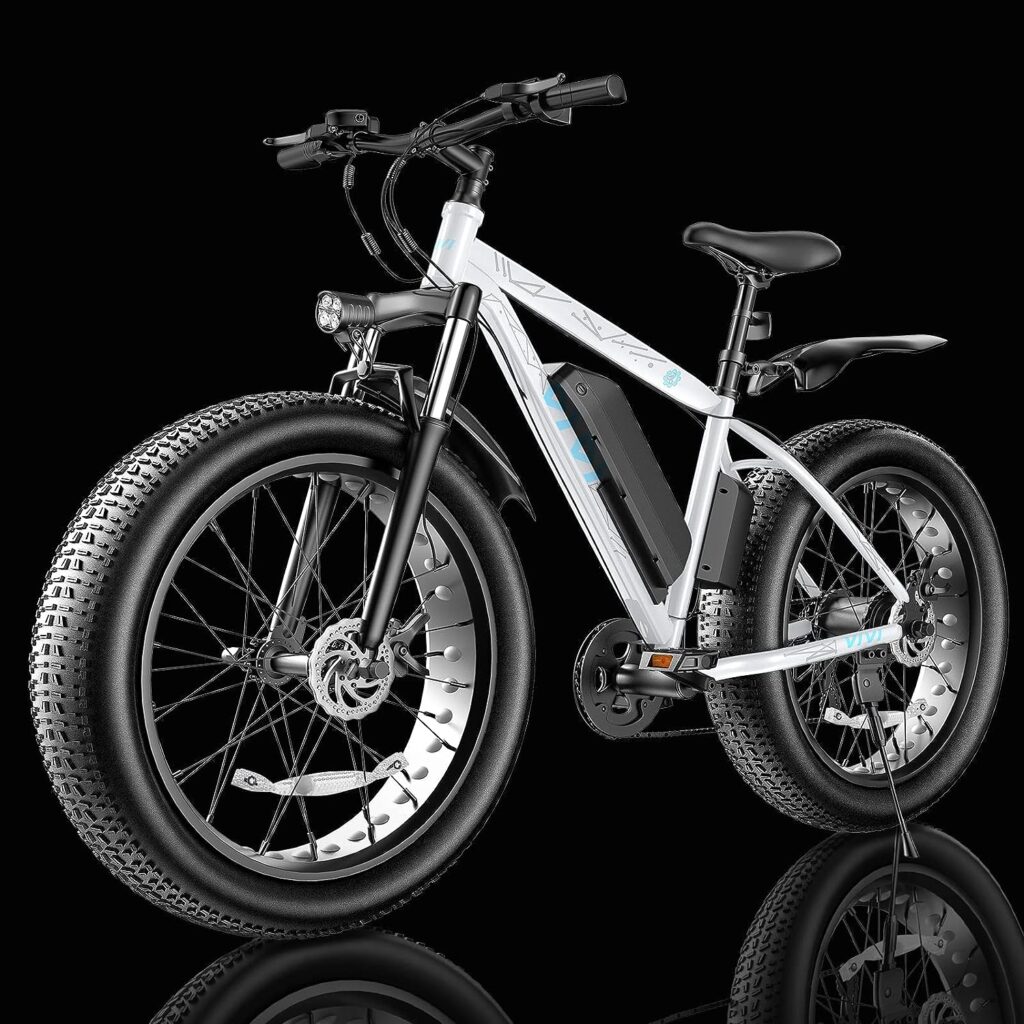 Vivi F26F Electric Bike, 500W 26 x 4.0 Fat Tire Electric Bike for Adults with 48V 13Ah Removable Battery Shimano 7 Speed, 25MPH, Cruise Control System, Up to 50 Miles for Commuting, Beach, Snow