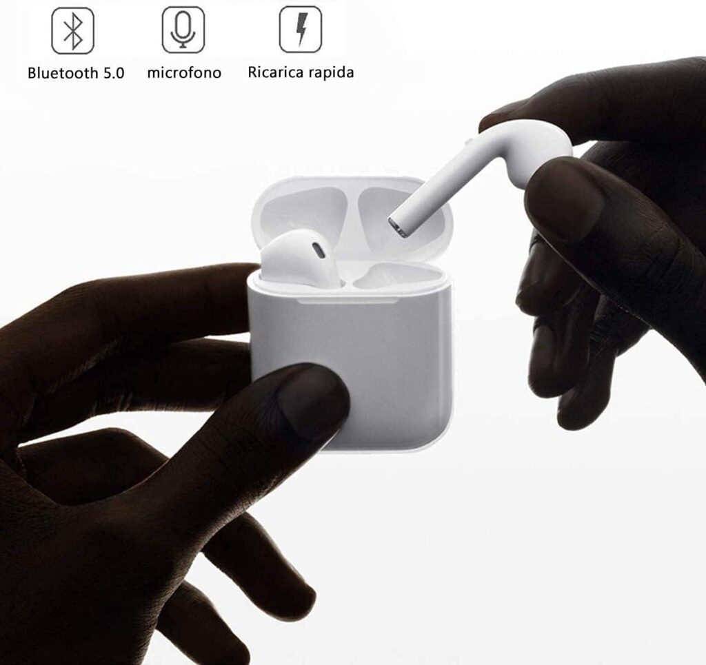 Wireless Earbuds, Bluetooth 5.0 Earphones, Charging case, Air Buds in-Ear Ear Buds Built-in Mic IPX7 Pop-ups Auto Pairing for airpod Apple Android iPhone
