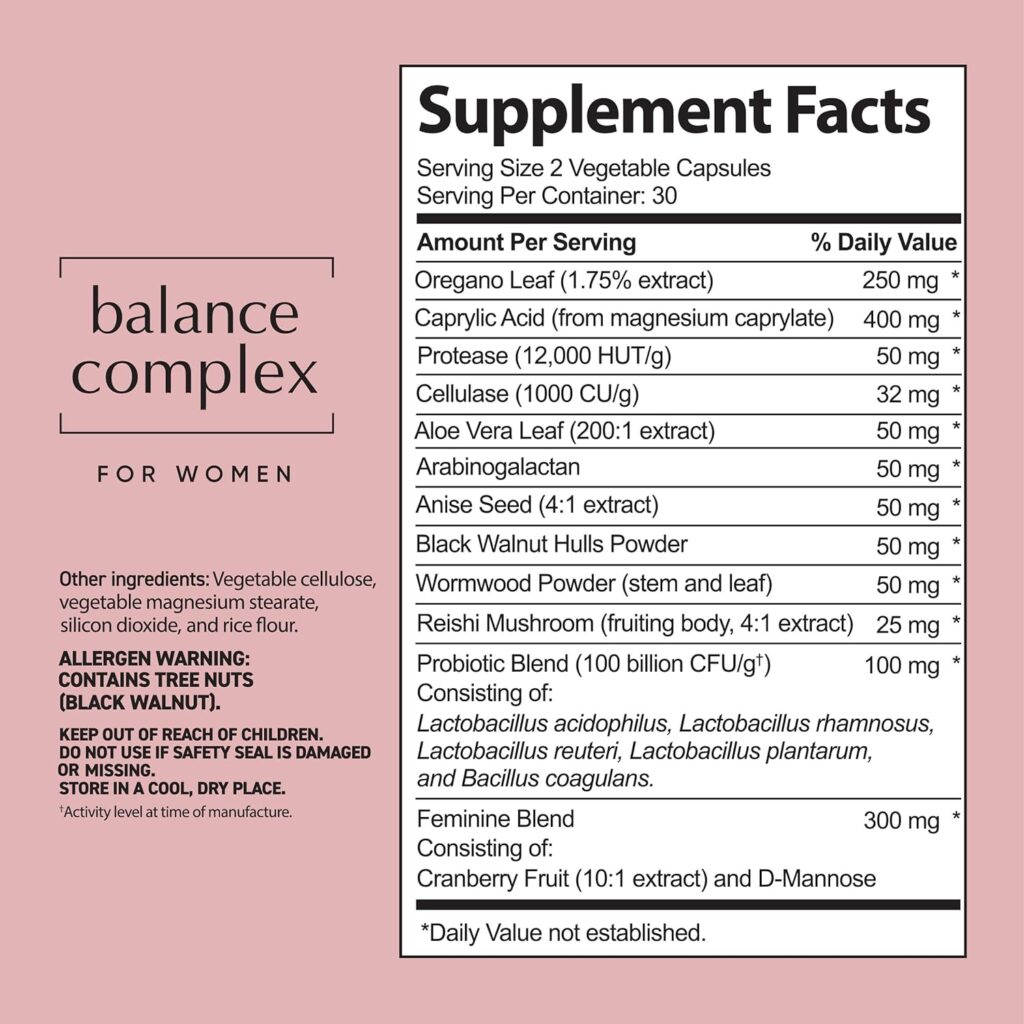 Balance Complex Vaginal Health Dietary Supplement, 60 Capsules