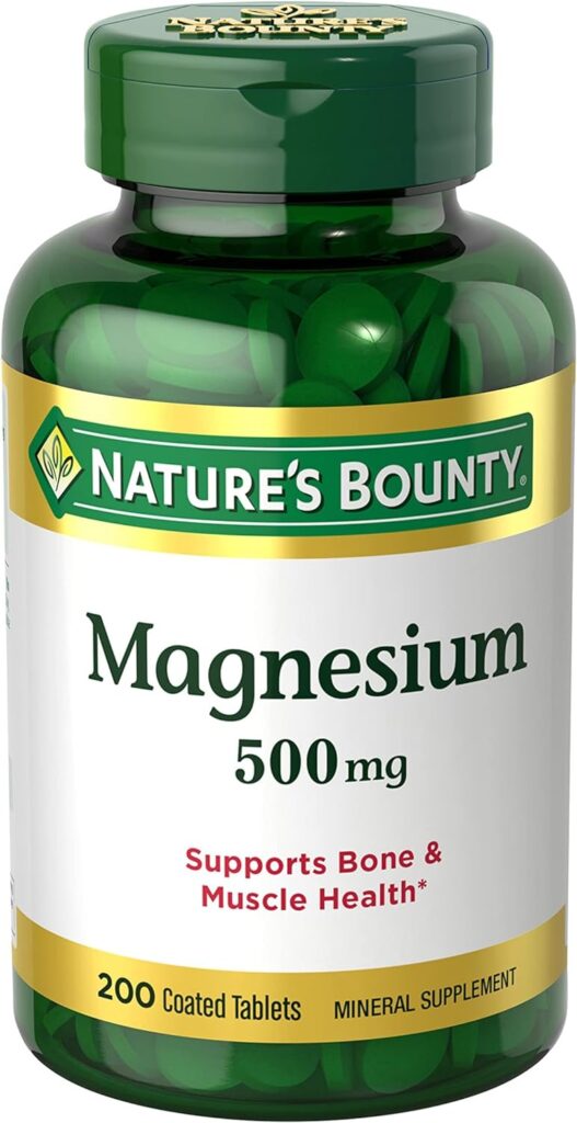 Natures Bounty Magnesium, Bone and Muscle Health, Whole Body Support, Tablets, 500 Mg, 200 Ct